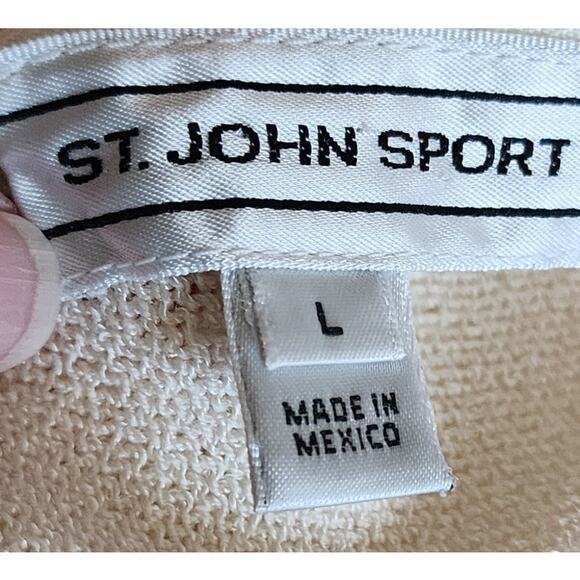 St. John Sport Cream Long Sleeve Turtleneck Sweater, Size Large - Picture 5 of 8